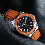 Premium Replica Uhr Omega Seamaster Planet Ocean 217.32.42.21.01.004 Edelstahl mit orangefarbenem Kautschukband 42mm
