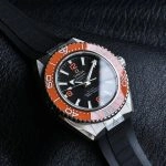 Premium Replica Uhr Omega Seamaster Planet Ocean 217.32.42.21.01.003 Edelstahl mit orangefarbener Lünette 42 mm
