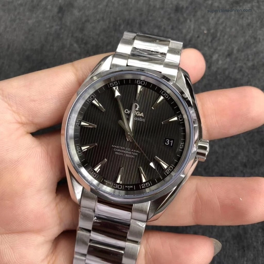 Premium Replica Uhr Omega Seamaster 231.10.42.21.06.001 graues Zifferblatt Edelstahlband 41,5 mm