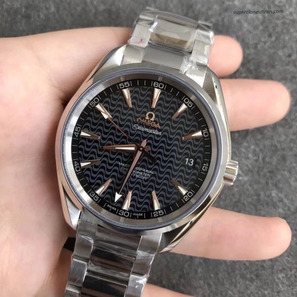 Premium Replica Uhr Omega Seamaster 231.10.42.21.01.006 schwarzes Wellenzifferblatt 41.5mm