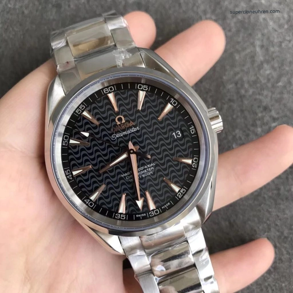 Premium Replica Uhr Omega Seamaster 231.10.42.21.01.006 schwarzes Wellenzifferblatt 41.5mm