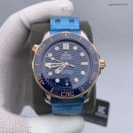 Premium Replica Uhr Omega Seamaster Diver 300M 210.20.42.20.03.002 Blau Roségold 42mm