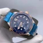 Premium Replica Uhr Omega Seamaster Diver 300M 210.20.42.20.03.002 Blau Roségold 42mm