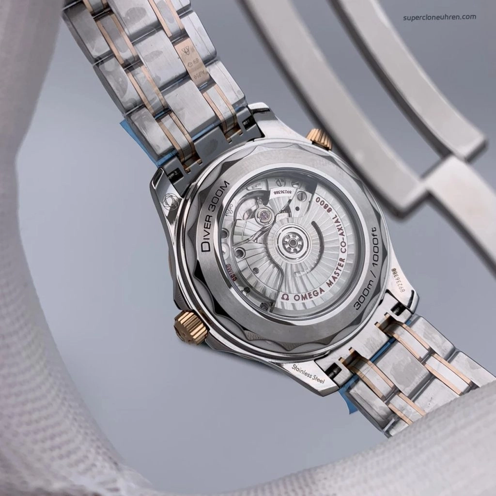 Premium Replica Uhr Omega Seamaster Diver 300M 210.20.42.20.03.002 Blau Roségold 42mm