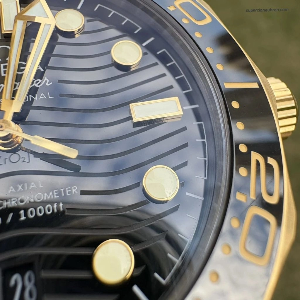 Premium Replica Uhr Omega Seamaster 210.22.42.20.01.001 in Bicolor Schwarz 42mm