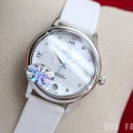 Premium Replica Uhr Omega De Ville 424.12.33.20.55.001 mit weißem Lederband 32,7 mm
