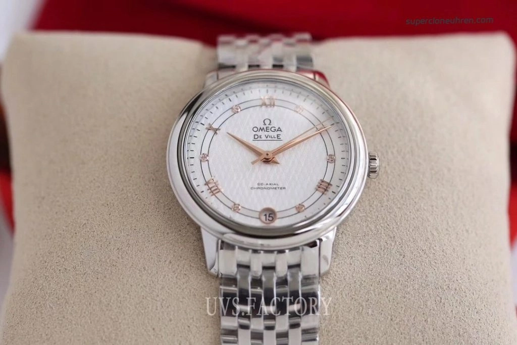 Premium Replica Uhr Omega De Ville 424.10.33.20.52.001 mit Goldzeigern und Stahlband 32,7 mm