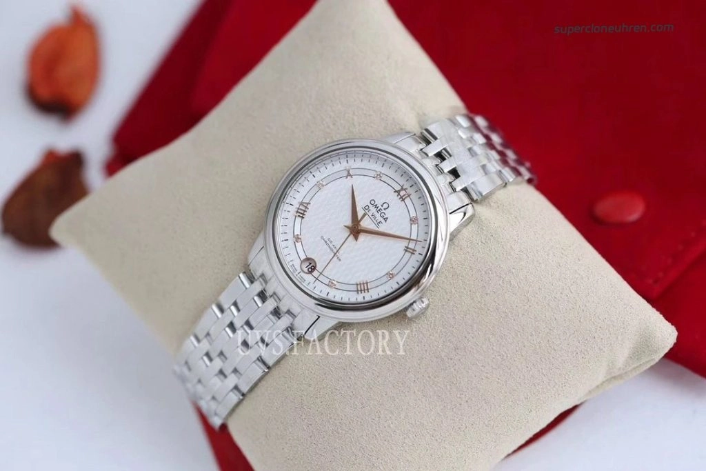 Premium Replica Uhr Omega De Ville 424.10.33.20.52.001 mit Goldzeigern und Stahlband 32,7 mm