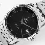 Premium Replica Uhr Omega De Ville 424.10.40.20.01.001 schwarzes Zifferblatt mit Edelstahlband 39,5 mm