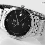 Premium Replica Uhr Omega De Ville 424.10.40.20.01.001 schwarzes Zifferblatt mit Edelstahlband 39,5 mm