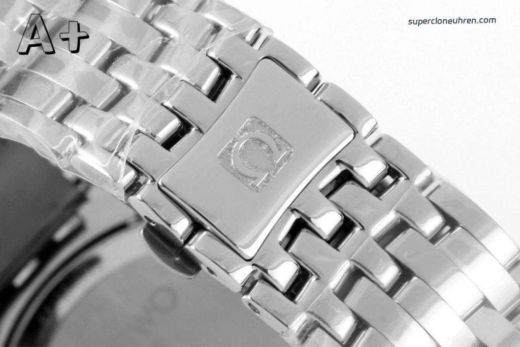 Premium Replica Uhr Omega De Ville 424.10.40.20.01.001 schwarzes Zifferblatt mit Edelstahlband 39,5 mm