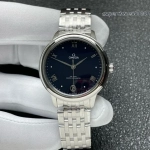 Premium Replica Uhr Omega De Ville Prestige 434.10.34.20.03.002 blaues Zifferblatt Edelstahlband 34mm
