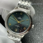 Premium Replica Uhr Omega De Ville Prestige 434.10.34.20.10.001 gruenes Zifferblatt Stahlband 34 mm