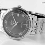 Premium Replica Uhr Omega De Ville Prestige 424.10.40.20.06.001 mit grauem Zifferblatt und Edelstahlband 39,5 mm