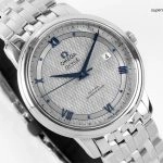 Premium Replica Uhr Omega De Ville Prestige 424.10.40.20.06.002 mit blauen Zeigern und Edelstahlband 39,5 mm