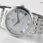 Premium Replica Uhr Omega De Ville Prestige 424.10.40.20.06.002 mit blauen Zeigern und Edelstahlband 39,5 mm