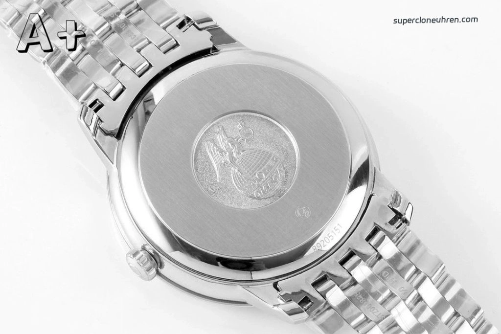Premium Replica Uhr Omega De Ville Prestige 424.10.40.20.06.002 mit blauen Zeigern und Edelstahlband 39,5 mm