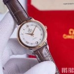 Premium Replica Uhr Omega De Ville 424.23.33.20.09.001 mit Satin-Zifferblatt und Bicolor 32,7 mm