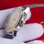 Premium Replica Uhr Omega De Ville 424.23.33.20.58.001 Bicolor mit Lederband 32,7 mm