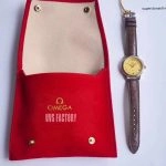 Premium Replica Uhr Omega De Ville 424.23.33.20.58.001 Bicolor mit Lederband 32,7 mm