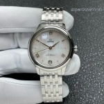 Premium Replica Uhr Omega De Ville 434.10.34.20.05.001 Perlmutt-Zifferblatt mit goldfarbenen Zeigern 34 mm