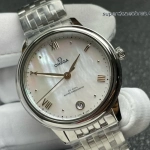 Premium Replica Uhr Omega De Ville 434.10.34.20.05.001 Perlmutt-Zifferblatt mit goldfarbenen Zeigern 34 mm