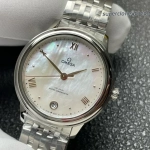 Premium Replica Uhr Omega De Ville 434.10.34.20.05.001 Perlmutt-Zifferblatt mit goldfarbenen Zeigern 34 mm