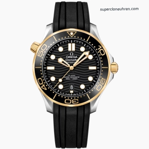 Premium Replica Uhr Omega Seamaster 210.22.42.20.01.001 in Bicolor Schwarz 42mm