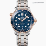 Premium Replica Uhr Omega Seamaster Diver 300M 210.20.42.20.03.002 Blau Roségold 42mm