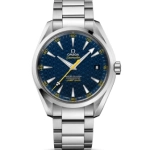 Premium Replica Uhr Omega Seamaster Aqua Terra 150M 231.10.42.21.03.004 mit blauem Zifferblatt und Stahlband 41,5 mm