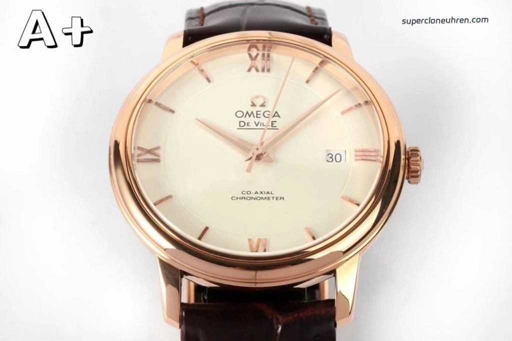 Premium Replica Uhr Omega De Ville 424.53.40.20.02.001 Roségold 39,5 mm
