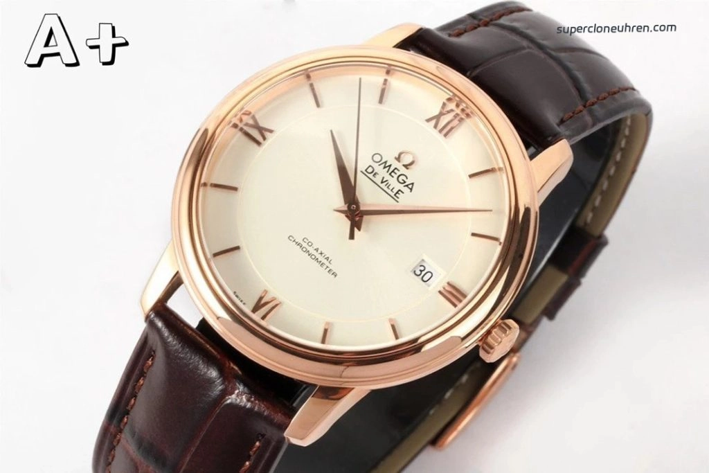 Premium Replica Uhr Omega De Ville 424.53.40.20.02.001 Roségold 39,5 mm
