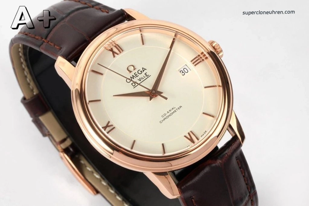 Premium Replica Uhr Omega De Ville 424.53.40.20.02.001 Roségold 39,5 mm