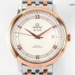 Premium Replica Uhr Omega De Ville 424.20.40.20.02.002 Bicolor Waben-Zifferblatt 39,5 mm