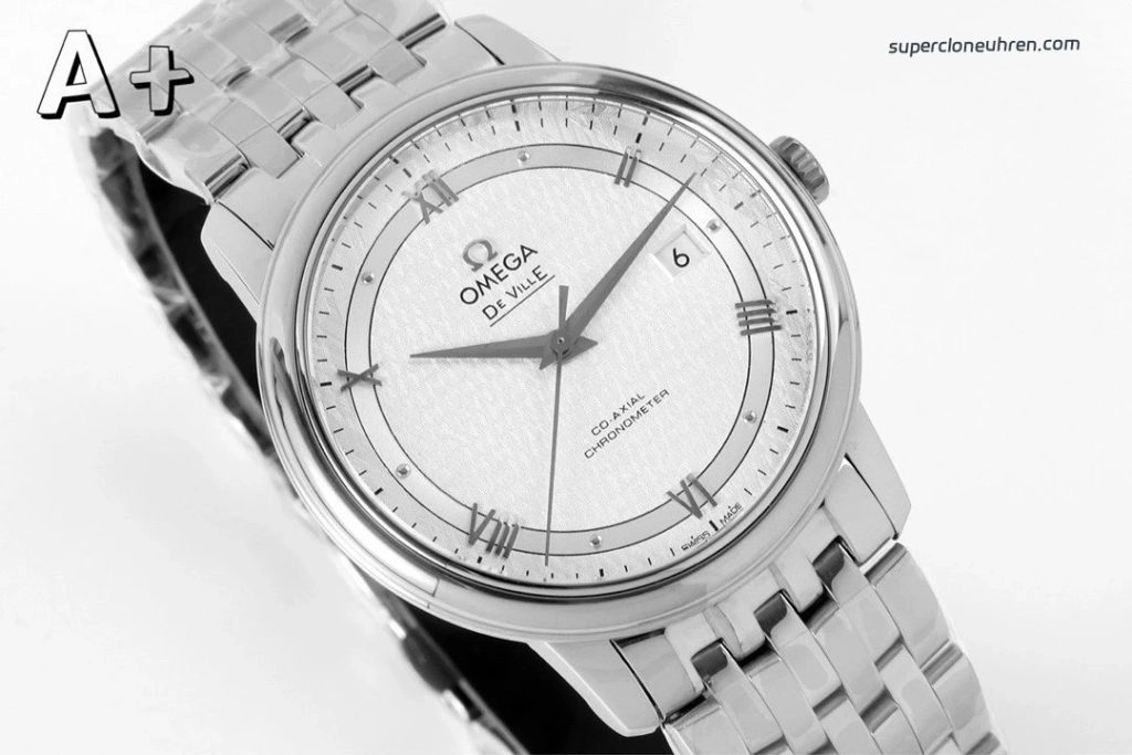 Premium Replica Uhr Omega De Ville 424.10.40.20.02.005 mit Waben-Zifferblatt und Edelstahlband 39,5 mm