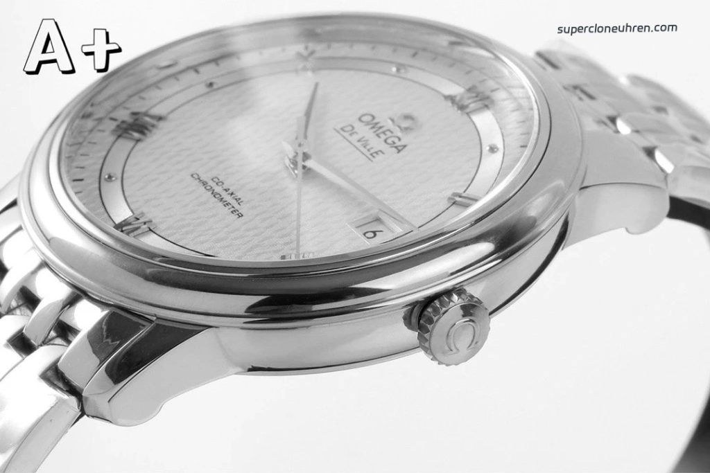 Premium Replica Uhr Omega De Ville 424.10.40.20.02.005 mit Waben-Zifferblatt und Edelstahlband 39,5 mm