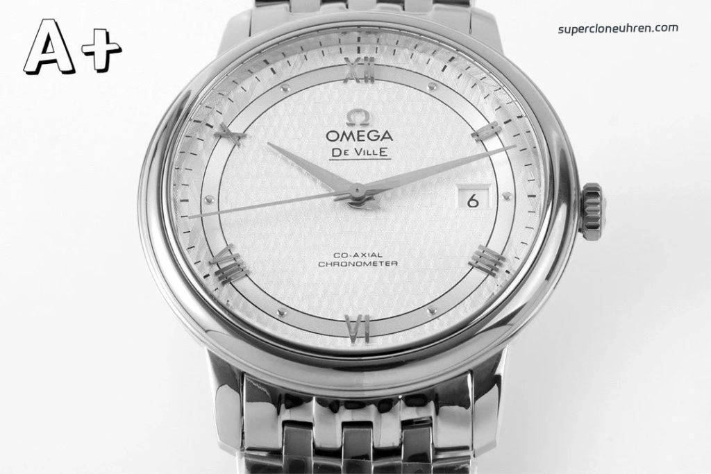 Premium Replica Uhr Omega De Ville 424.10.40.20.02.005 mit Waben-Zifferblatt und Edelstahlband 39,5 mm