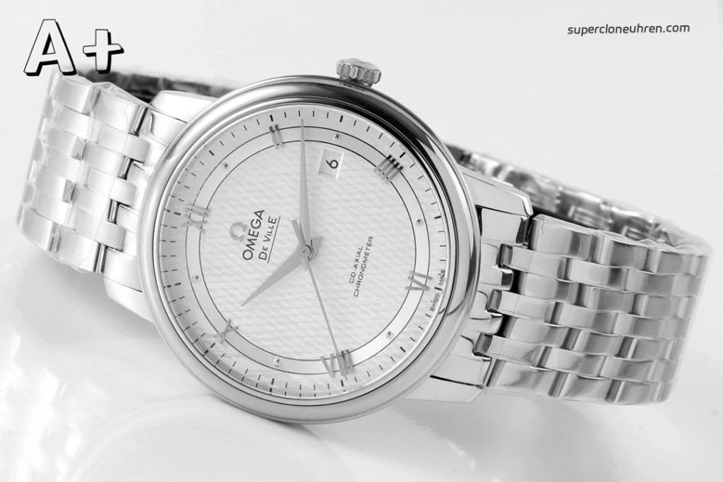 Premium Replica Uhr Omega De Ville 424.10.40.20.02.005 mit Waben-Zifferblatt und Edelstahlband 39,5 mm