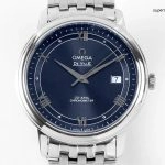 Premium Replica Uhr Omega De Ville 424.10.40.20.03.002 blaues Zifferblatt Edelstahlband 39,5 mm
