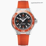 Premium Replica Uhr Omega Seamaster Planet Ocean 217.32.42.21.01.004 Edelstahl mit orangefarbenem Kautschukband 42mm