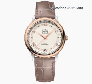 Premium Replica Uhr Omega De Ville 424.23.33.20.09.001 mit Satin-Zifferblatt und Bicolor 32,7 mm