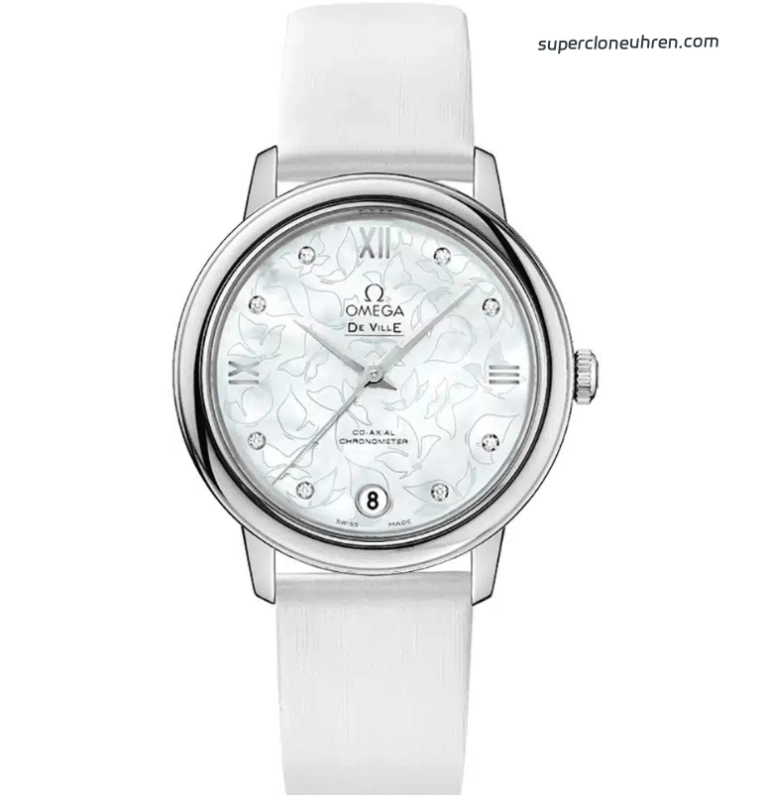 <span class="scu-card-title">Premium Replica Uhr Omega De Ville 424.12.33.20.55.001 mit weißem Lederband 32,7 mm</span><div class="wpkj-loop-price"><span class="wpkj-loop-currency">€</span><span class="wpkj-loop-amount">378</span></div>