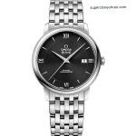 Premium Replica Uhr Omega De Ville 424.10.40.20.01.001 schwarzes Zifferblatt mit Edelstahlband 39,5 mm