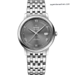 Premium Replica Uhr Omega De Ville Prestige 424.10.40.20.06.001 mit grauem Zifferblatt und Edelstahlband 39,5 mm