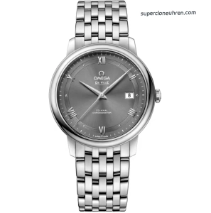 Premium Replica Uhr Omega De Ville Prestige 424.10.40.20.06.001 mit grauem Zifferblatt und Edelstahlband 39,5 mm