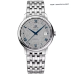 Premium Replica Uhr Omega De Ville Prestige 424.10.40.20.06.002 mit blauen Zeigern und Edelstahlband 39,5 mm