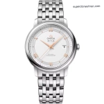 Premium Replica Uhr Omega De Ville 424.10.40.20.02.002 silbernes Zifferblatt mit goldenen Zeigern 39,5 mm