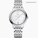 Premium Replica Uhr Omega De Ville 434.10.34.20.05.001 Perlmutt-Zifferblatt mit goldfarbenen Zeigern 34 mm