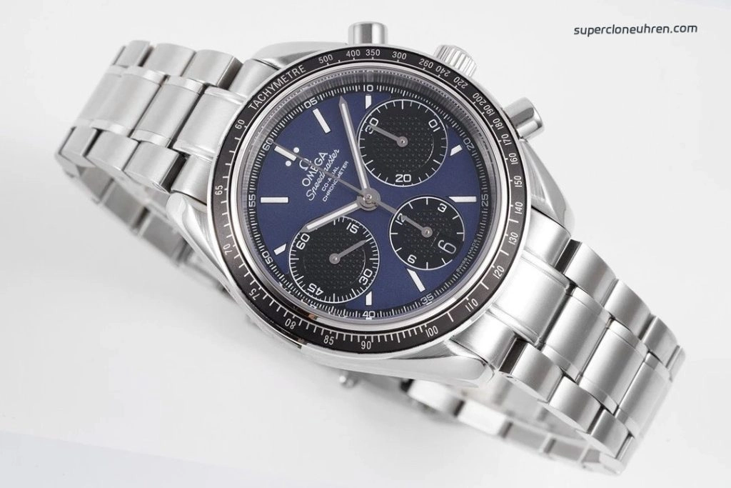Super Clone Omega Speedmaster Racing 326.30.40.50.03.001 blaues Zifferblatt Edelstahlband 40mm