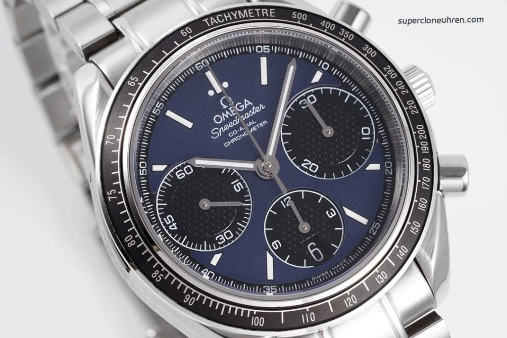 Super Clone Omega Speedmaster Racing 326.30.40.50.03.001 blaues Zifferblatt Edelstahlband 40mm